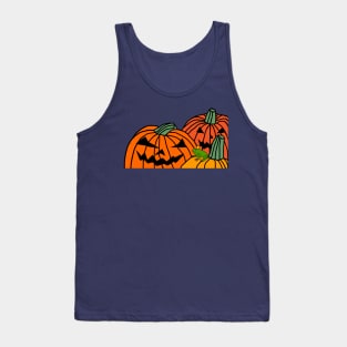 Halloween Horror Green Frog and Spooky Pumpkins Tank Top